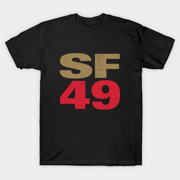 San Francisco 49ers 2 by Buck Tee Originals T-Shirt by Buck Tee